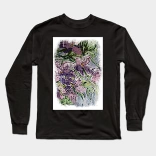 Purple and Pink Flower Garden Long Sleeve T-Shirt